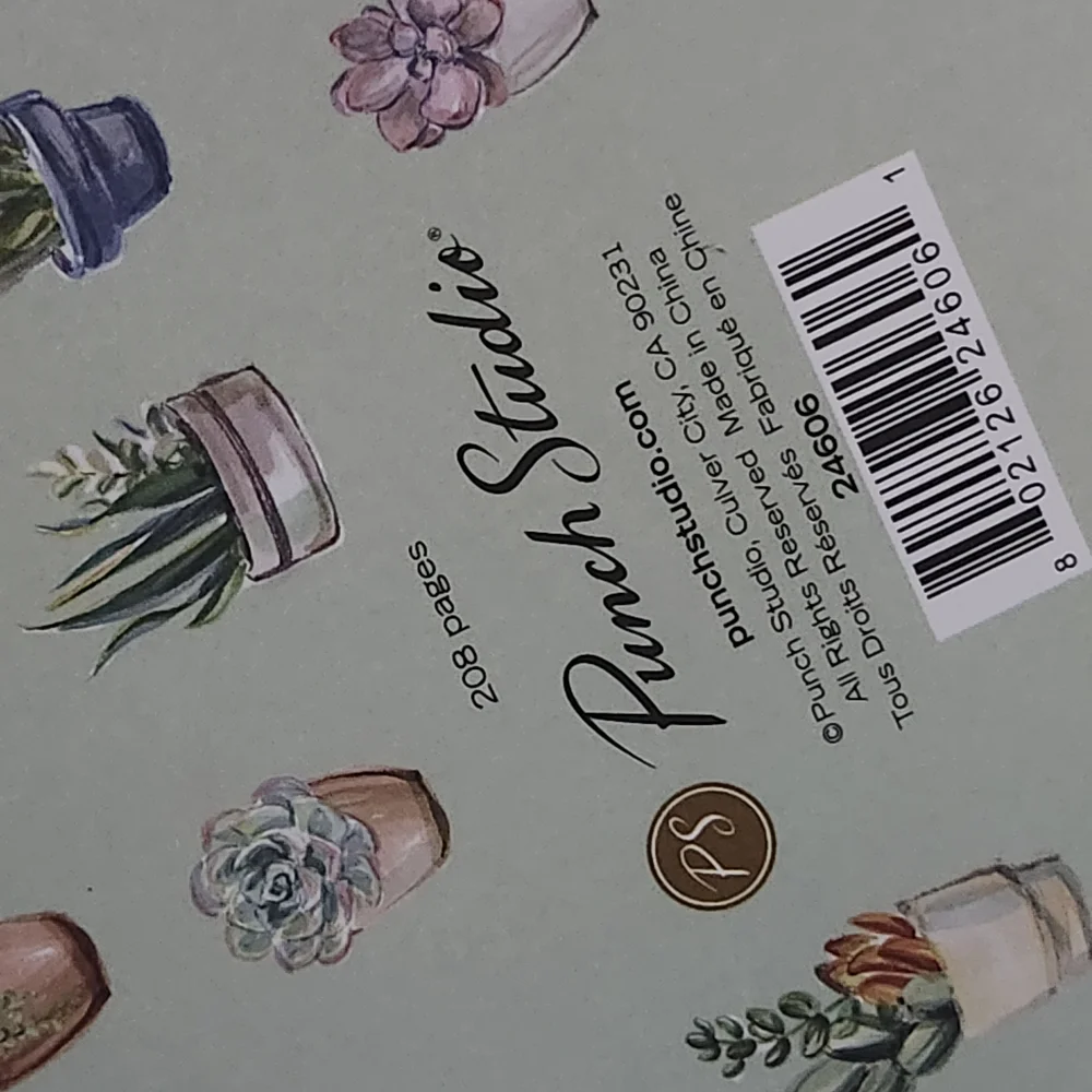 Paper Source Plant Profile Journal with Green and Pink Accents